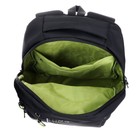 Рюкзак молодёжный Grizzly, 45 х 32 х 23 см, эргономичная спинка, чёрный, салатовый - фото 9585624