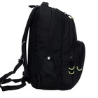 Рюкзак молодёжный Grizzly, 45 х 32 х 23 см, эргономичная спинка, чёрный, салатовый - фото 9585626
