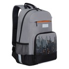 Рюкзак школьный, 40 х 25 х 13 см, Grizzly 255, эргономичная спинка, отделение для ноутбука, серый/чёрный RB-255-1 - фото 9844247