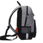 Рюкзак школьный, 40 х 25 х 13 см, Grizzly 255, эргономичная спинка, отделение для ноутбука, серый/чёрный RB-255-1 - Фото 4