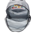 Рюкзак школьный, 40 х 25 х 13 см, Grizzly 255, эргономичная спинка, отделение для ноутбука, серый/чёрный RB-255-1 - Фото 9