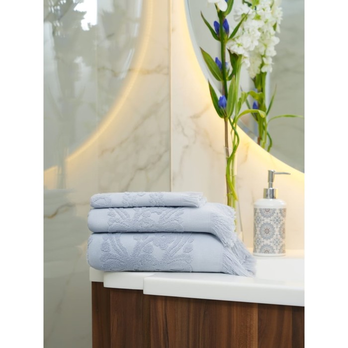 Полотенце махровое Arya Home Isabel Soft, 520 гр, размер 30x50 см, цвет серый - Фото 1