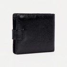 Портмоне мужское на кнопке, для купюр, для карт, для монет, цвет чёрный - фото 21671387