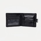 Портмоне мужское на кнопке, для купюр, для карт, для монет, цвет чёрный - фото 21671388