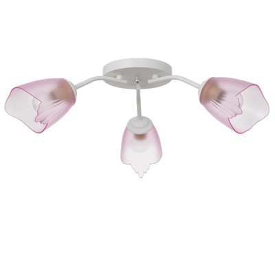 Люстра Оникс 3х15Вт E27 белый-розовый 50х50х15см BayerLux