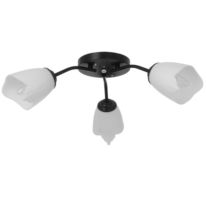 Люстра «Оникс» BayerLux, 3×15 Вт E27, черный-белый, 50×50×15 см - Фото 1