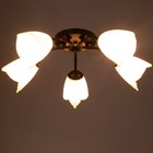 Люстра «Оникс» BayerLux, 5×15 Вт E27, черный-белый, 52×52×15 см - Фото 3