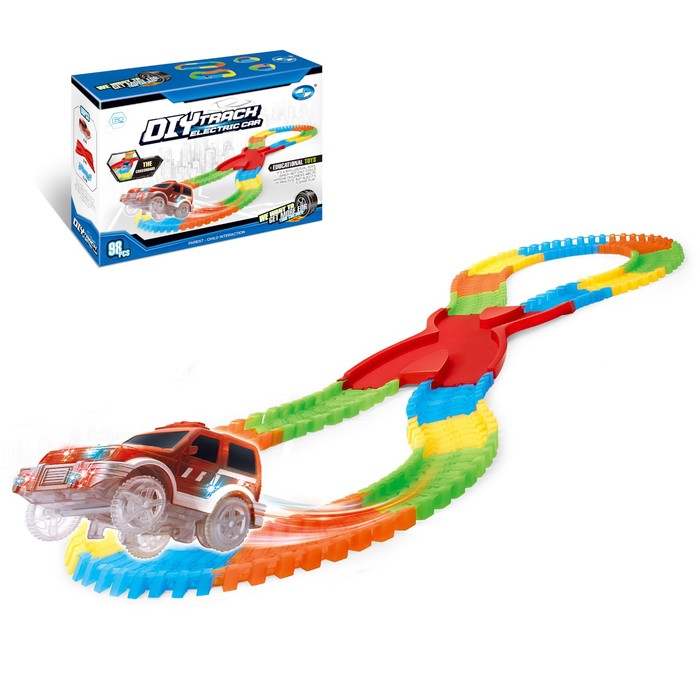 Уценка Автотрек «Магический Трек», гибкий, светится в темноте, 98 деталей - Фото 1