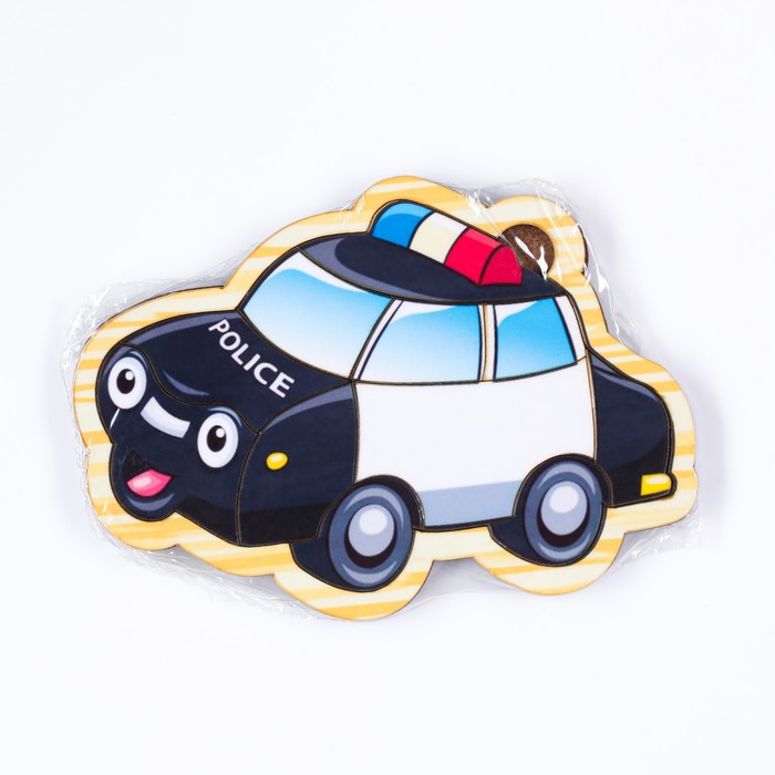 Пазлы деревянные "Полицейская машина", 12 деталей, 14.5х10 см 55265