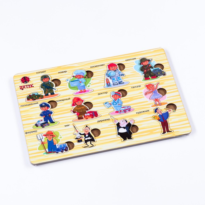 Пазлы деревянные "Профессии", 13 деталей, 28.5х19 см 55271