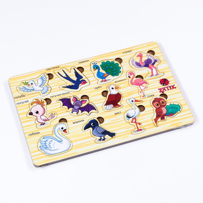 Пазлы деревянные "Птицы", 13 деталей, 28.5х19 см 55272