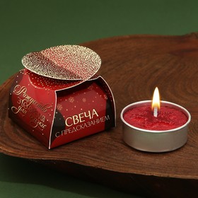 Новогодняя свеча чайная «Рождество-время для сказки», без аромата, 4 х 4 х 1,5 см. Ош