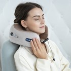 Массажная подушка Luazon LEM-06, 2 вида массажа, ИК-подогрев, 3.7 Вт, АКБ, коричневая - Фото 1