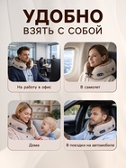 Массажная подушка Luazon LEM-06, 2 вида массажа, ИК-подогрев, 3.7 Вт, АКБ, коричневая - Фото 4