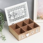 Шкатулка для украшений «Белые ажурные узоры», дерево, с делениями, 17×24×7 см, МИКС - Фото 2