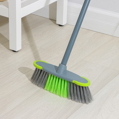 Щётка для пола с отбойниками Доляна, окрашенный черенок, 27×6×126 см, серая