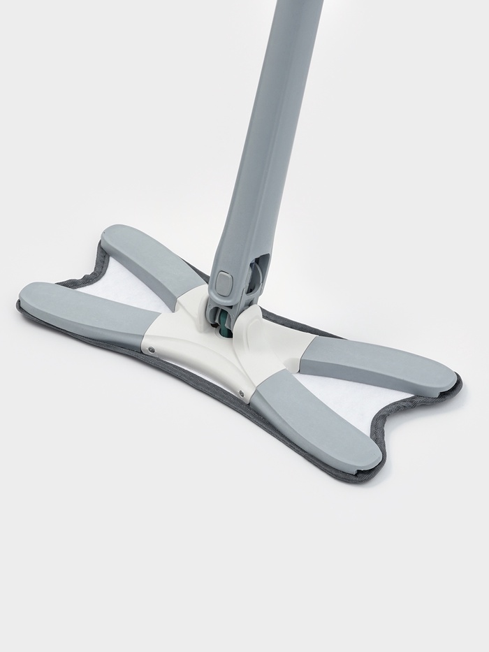 Швабра с отжимом Twist Raccoon, насадка из микрофибры 36×14 см, стальная нержавеющая ручка 125 см - Фото 1