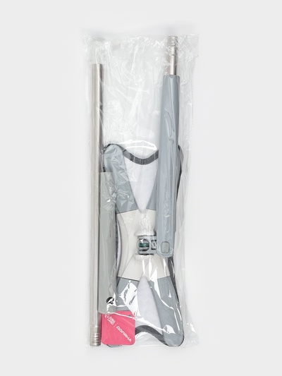 Швабра с отжимом Twist Raccoon, насадка из микрофибры 36×14 см, стальная нержавеющая ручка 125 см