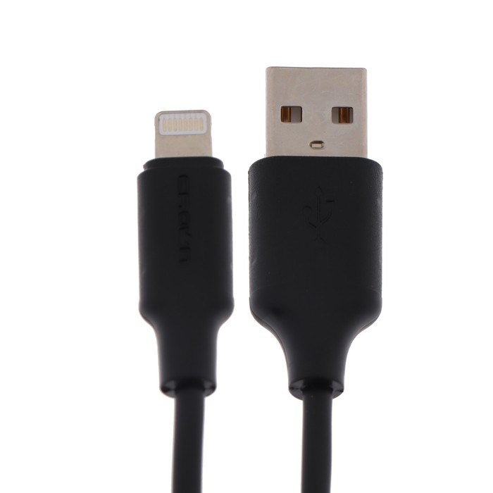 Кабель Crown CMCU-3016L, Lightning - USB, 2 А, 1 м, зарядка/передача данных, чёрный - фото 51483795