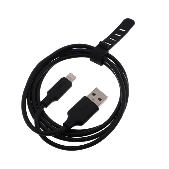 Кабель Crown CMCU-3016L, Lightning - USB, 2 А, 1 м, зарядка/передача данных, чёрный - фото 51483796