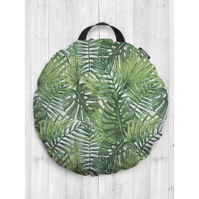 Подушка сидушка «Тропические листья», декоративная, d = 52 см