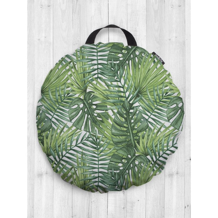 Подушка сидушка «Тропические листья», декоративная, d = 52 см - Фото 1