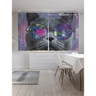 Фотошторы «Кот из космоса», сатен, размер 145х180 см, 2 шт - Фото 2