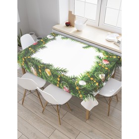Скатерть на стол «Рождественская виньетка», прямоугольная, сатен, размер 145х180 см