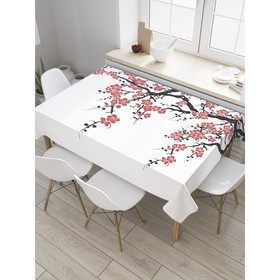 Скатерть на стол «Цветущая сакура», прямоугольная, оксфорд, размер 120х145 см