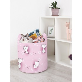 Корзина для игрушек «Цветочные коты, размер 35х35 см