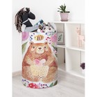 Корзина для игрушек «Добрый медведь в цветах, размер 40х60 см - фото 294377088