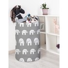 Корзина для игрушек «Прогулка слонов, размер 40х60 см - фото 294377144