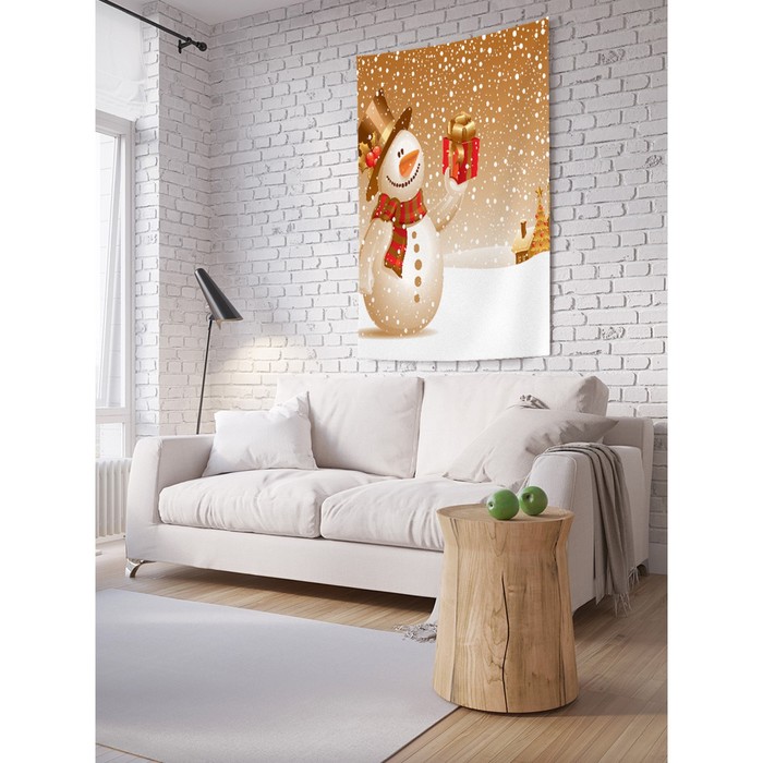 Декоративное панно с фотопечатью «Подарок снеговика», вертикальное, размер 100х150 см