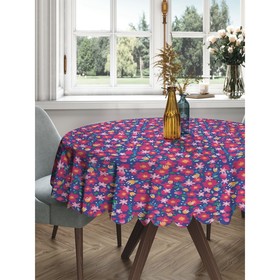 Скатерть на стол «Цветочная феерия», круглая, сатен, d = 150 см