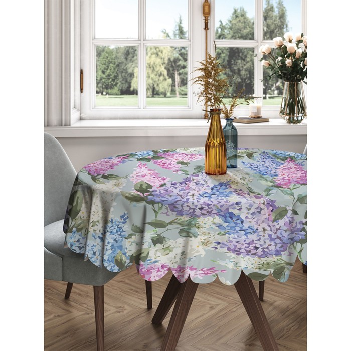 Скатерть на стол «Любовная весна», круглая, сатен, d = 150 см