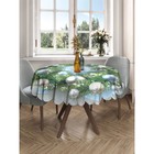 Скатерть на стол «Венок украшенный шарами», круглая, сатен, d = 150 см - Фото 3