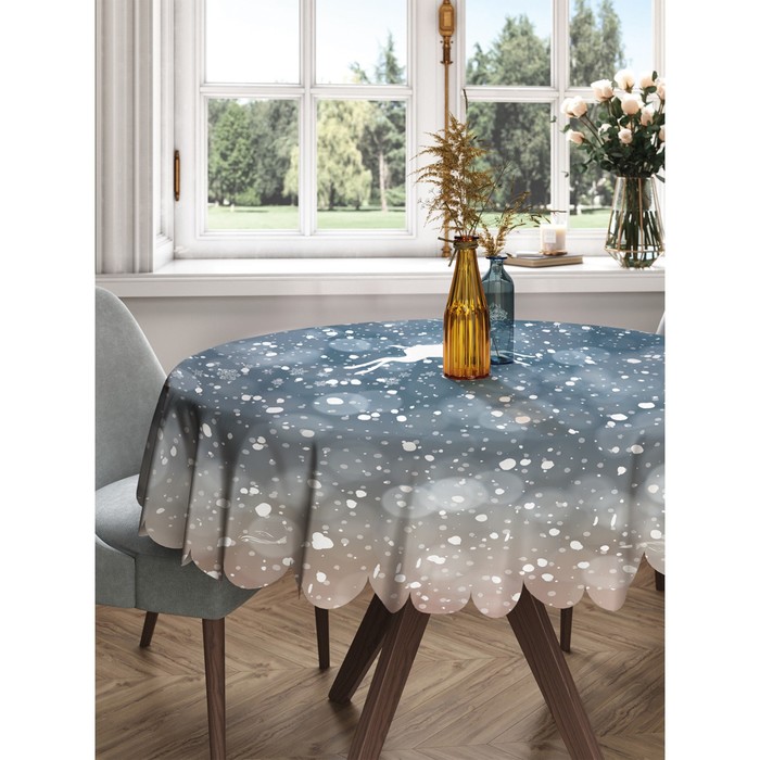Скатерть на стол «Летящий олень», круглая, сатен, d = 150 см