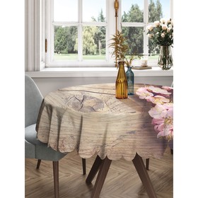 Скатерть на стол «Цветки вишни», круглая, сатен, d = 150 см