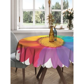 Скатерть на стол «Радужный цветок», круглая, сатен, d = 150 см