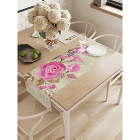 Дорожка на стол «Розы и шалфей», окфорд, размер 40х145 см
