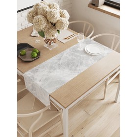 Дорожка на стол «Серая мраморная поверхность», окфорд, размер 40х145 см