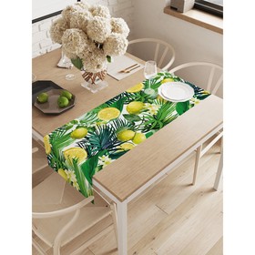 Дорожка на стол «Лимоны и тропики», окфорд, размер 40х145 см