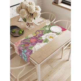 Дорожка на стол «Цветочная картина», окфорд, размер 40х145 см