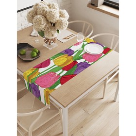 Дорожка на стол «Поляна тюльпанов», окфорд, размер 40х145 см