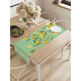 Дорожка на стол «Ветка лимонов», оксфорд, размер 40х145 см
