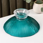 Ваза для фруктов «Фейерверк», 1.4 л, 25×10 см, стекло, цвет изумрудный - Фото 3