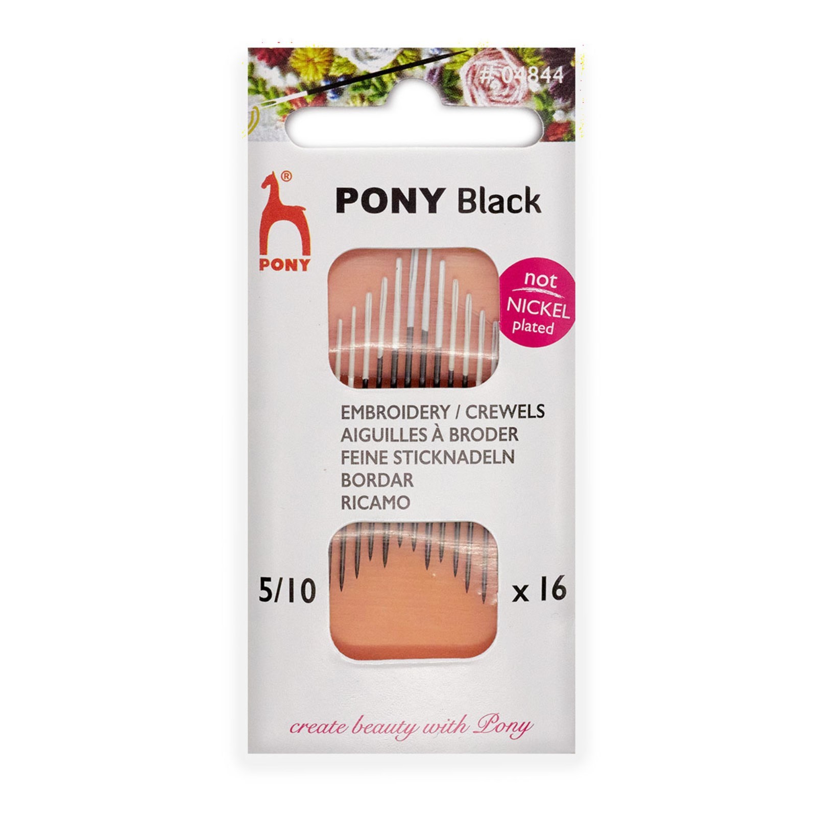 Иглы ручные для вышивания и шитья BLACK Crewels, №5-10, белое ушко, 16 ...