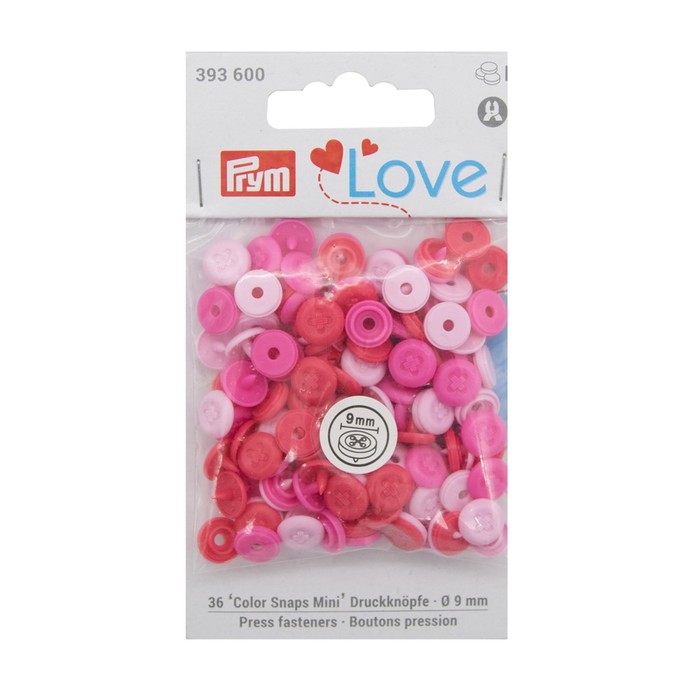Кнопки ColorSnapsMini имитация стежка Prym Love, розовый 36шт Prym - Фото 1