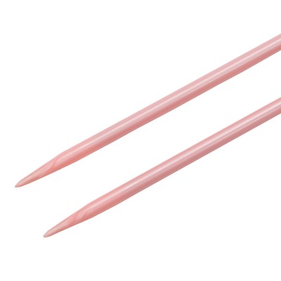 Спицы вязальные прямые PEARL 4,5 ммx25 см, розовый, пластик, 2 шт PONY