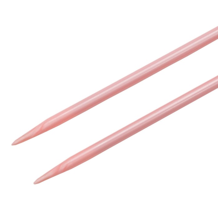 Спицы вязальные прямые PEARL 4,5 ммx25 см, розовый, пластик, 2 шт PONY - Фото 1